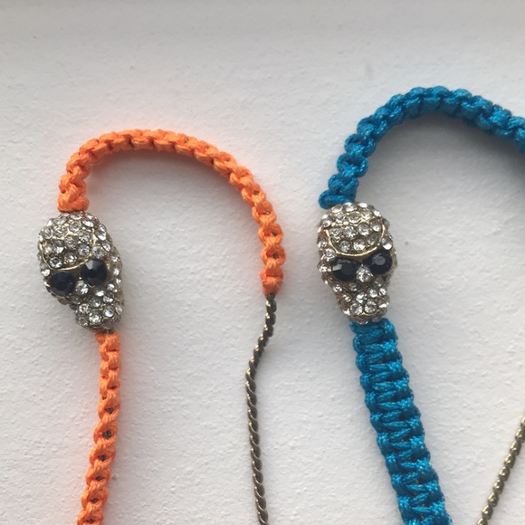 2 Adjustable Skull Rhinestone Bracelets - Picture 4 of 4